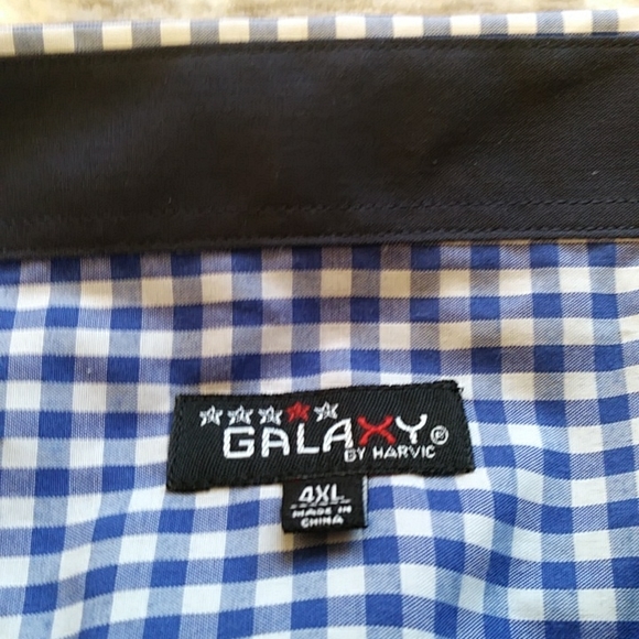 New Galaxy by Harvic Slim Fit Checkered Button Down Shirt 4XL - Picture 11 of 14